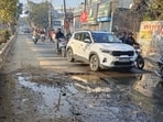Residents say repeated leakages not only waste treated water but also damage roads and pose safety hazards to motorists and pedestrians. (HT Photo)