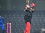 Yuvraj Samra of Canada, named after Yuvraj Singh, his father’s favourite cricketer, bats during a warm-up match with Italy in Chennai. (ICC via Getty Images)