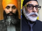 Like Hardeep Singh Nijjar (left), Gurpatwant Singh Pannun is also designated a terrorist by the Indian government.
