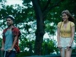 Tu Yaa Main box office collection day 2: Adarsh Gourav and Shanaya Kapoor in a still from the film. Tu Yaa Main box office collection day 2: Adarsh Gourav and Shanaya Kapoor in a still from the film.