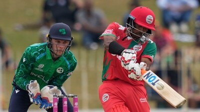 Aamir Kaleem was the one saving grace with the bat for Oman. The 44-year-old struck a half-century and batted very well, remaining a key figure at the top of the order. However, almost nobody else was able to make a score of any significance for the team. (AP) Aamir Kaleem was the one saving grace with the bat for Oman. The 44-year-old struck a half-century and batted very well, remaining a key figure at the top of the order. However, almost nobody else was able to make a score of any significance for the team. (AP)