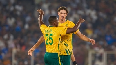 Marco Jansen was the game-changer for South Africa, returning with figures of 4/40, taking the wickets of Finn Allen, Tim Seifert, Rachin Ravindra and Mark Chapman. (PTI) Marco Jansen was the game-changer for South Africa, returning with figures of 4/40, taking the wickets of Finn Allen, Tim Seifert, Rachin Ravindra and Mark Chapman. (PTI)
