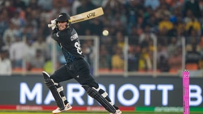 Mark Chapman was the leading scorer for the Black Caps, returning with a 48-run knock off 26 balls with the help of six fours and two sixes. (PTI) Mark Chapman was the leading scorer for the Black Caps, returning with a 48-run knock off 26 balls with the help of six fours and two sixes. (PTI)
