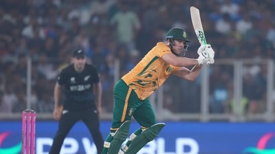 David Miller hit an unbeaten 24 off 17 balls and he lent the much-needed support to Aiden Markram (AP) David Miller hit an unbeaten 24 off 17 balls and he lent the much-needed support to Aiden Markram (AP)