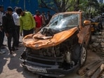 A portion of a Metro rail track pillar in north-east Mumbai's Mulund West collapsed on Wednesday.