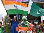 Fans wave the flags of India and Pakistan from the stands at the R Premadasa Stadium in Colombo on February 15, 2026. Fans wave the flags of India and Pakistan from the stands at the R Premadasa Stadium in Colombo on February 15, 2026.