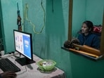 An AI data labeller working on her computer in Ranchi. India, which will host an international AI summit this month, has ambitious plans in the tech sector.(Photo: Representative/AFP )