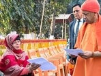 Uttar Pradesh chief minister Yogi Adityanath at Janata Darshan in Gorakhpur on Saturday. (ANI PHOTO) Uttar Pradesh chief minister Yogi Adityanath at Janata Darshan in Gorakhpur on Saturday. (ANI PHOTO)