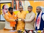 Veteran Dalit leader and former state minister Dulal Bhuiyan officially broke ties with the JMM on Sunday to join the BJP. (HT Photo)