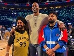 Badshah posted photos on Instagram from the NBA All-Star Celebrity Game.