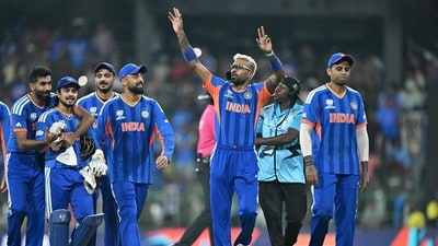 Reigning champions India delivered a commanding performance to crush Pakistan by 61 runs in a high-voltage Group A clash of the T20 World Cup on Sunday, sealing their progression to the Super Eight stage in emphatic fashion. (AFP) Reigning champions India delivered a commanding performance to crush Pakistan by 61 runs in a high-voltage Group A clash of the T20 World Cup on Sunday, sealing their progression to the Super Eight stage in emphatic fashion. (AFP)