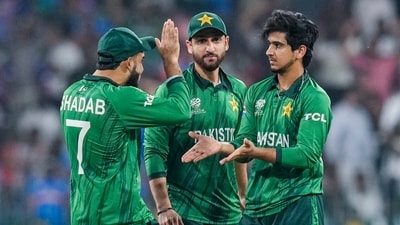 Saim Ayub was pick of the bowlers for Pakistan with three wickets for 25 in his four overs. (PTI) Saim Ayub was pick of the bowlers for Pakistan with three wickets for 25 in his four overs. (PTI)