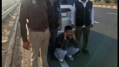 Police earlier assured strict action, but the victim says threats continued. A photo of the accused holding his ears was released after the latest arrest. (HT) Police earlier assured strict action, but the victim says threats continued. A photo of the accused holding his ears was released after the latest arrest. (HT)
