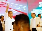 Tarique Rahman, chairman of Bangladesh Nationalist Party (BNP), shows victory sign during a press conference, following the BNP's victory in the 13th general election, in Dhaka, Bangladesh. REUTERS/Mohammad Ponir Hossain