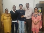 Bharat Bansal, who emerged as the Punjab topper, is a student of Class 12 at Greenland Day Boarding Public School, Bareta in Mansa district. (HT)