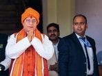 Bihar deputy chief minister Vijay Kumar Sinha greets as he arrives at the Assembly during the Budget Session in Patna on Monday. (ANI) Bihar deputy chief minister Vijay Kumar Sinha greets as he arrives at the Assembly during the Budget Session in Patna on Monday. (ANI)