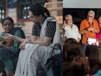 A still from the film and filmmaker Anubhav Sinha at premiere of his upcoming feature film Assi with Taapsee Pannu, Kani Kusruti and Manoj Pahwa in Lucknow 