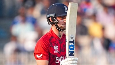 Will Jacks provided the late surge England desperately needed, producing an unbeaten 53 off quickfire deliveries to lift the total to an imposing 202 for 7. (PTI)