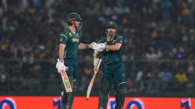 Travis Head and Micthell Marsh set the stage for a big Australian score with a 104-run partnership for the opening wicket. (AP) Travis Head and Micthell Marsh set the stage for a big Australian score with a 104-run partnership for the opening wicket. (AP)