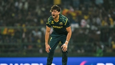 Marcus Stoinis provide Australia with the early breakthrough of Kusal Perera. (AFP) Marcus Stoinis provide Australia with the early breakthrough of Kusal Perera. (AFP)