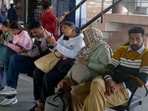 At the bus stand, passengers were seen waiting for up to three hours, with no clarity on bus arrivals. (Manish/HT) At the bus stand, passengers were seen waiting for up to three hours, with no clarity on bus arrivals. (Manish/HT)