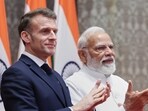 Prime Minister Narendra Modi and President Emmanuel Macron held up the bilateral partnership as a force of global stability and progress in a turbulent era. (AP)