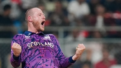 Michael Leask picked up three wickets tilting the game in Scotland's favour. (PTI) Michael Leask picked up three wickets tilting the game in Scotland's favour. (PTI)