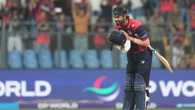 Nepal won the match by seven wickets with four balls remaining in the game. (AP) Nepal won the match by seven wickets with four balls remaining in the game. (AP)