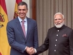 Prime Minister Narendra Modi and his Spanish counterpart Pedro Sánchez on Wednesday. (@NarendraModi)