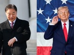 Rep. Ted Lieu of California (L) and Donald Trump.