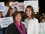 Nancy Guthrie, the 84-year-old mother of U.S. journalist and television host Savannah Guthrie, who went missing from her home in Tucson, Arizona , U.S. February 1, 2026, poses with Savannah outside Sydney Opera House in Sydney, Australia May 4, 2015. 