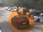 The clip captures the sequence of events leading up to the crash.