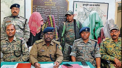 The accused in police custody on Wednesday (HT PHOTO)