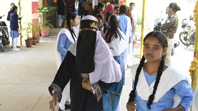 Students coming out after appearing for Class 10 Hindi exam from Rajkiya Balika Vidyalaya Indiranagar in Lucknow, Uttar Pradesh (Deepak Gupta ) Students coming out after appearing for Class 10 Hindi exam from Rajkiya Balika Vidyalaya Indiranagar in Lucknow, Uttar Pradesh (Deepak Gupta )