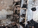 A portion of the house gutted in the blaze in Ludhiana on Thursday. (Gurpreet Singh/HT) A portion of the house gutted in the blaze in Ludhiana on Thursday. (Gurpreet Singh/HT)