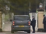 A vehicle outside Royal Lodge, a property on the estate surrounding Windsor Castle and a former residence of Andrew Mountbatten Windsor