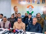 Himachal Pradesh chief minister Sukhvinder Singh Sukhu addresses a press conference, in Srinagar on Thursday. (ANI)