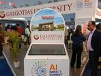 New Delhi: Visitors at Galgotias University's stall during the India AI Impact Summit 2026, in New Delhi, Wednesday, Feb. 18, 2026.