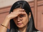 TMC MP Mahua Moitra outside the Parliament in New Delhi. (PTI File)