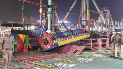 A view of the site after the accident. (ubhash Sharma/Hindustan Times) A view of the site after the accident. (ubhash Sharma/Hindustan Times)