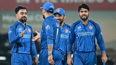 Afghanistan won the match by 82 runs, signing off from the T20 World Cup 2026 in style. (AFP) Afghanistan won the match by 82 runs, signing off from the T20 World Cup 2026 in style. (AFP)