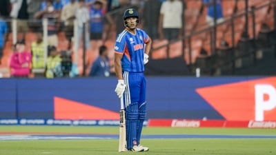 Shivam Dube during the India vs Netherlands match of T20 World Cup 2026. (PTI) Shivam Dube during the India vs Netherlands match of T20 World Cup 2026. (PTI)