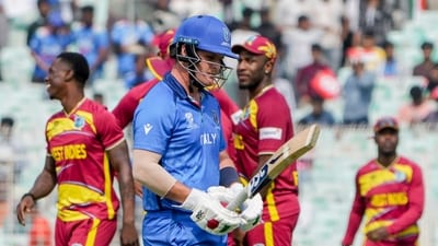 West Indies defeated Italy by 42 runs in their T20 World Cup 2026 fixture in Kolkata on Thursday. (PTI) West Indies defeated Italy by 42 runs in their T20 World Cup 2026 fixture in Kolkata on Thursday. (PTI)