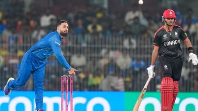 Mohammad Nabi's spell of 4/7 helped Afghainstan take the game away from Canada. (PTI) Mohammad Nabi's spell of 4/7 helped Afghainstan take the game away from Canada. (PTI)