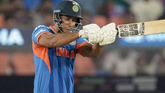 Shivam Dube putting the Dutch bowlers to the sword on Wednesday. (PTI)