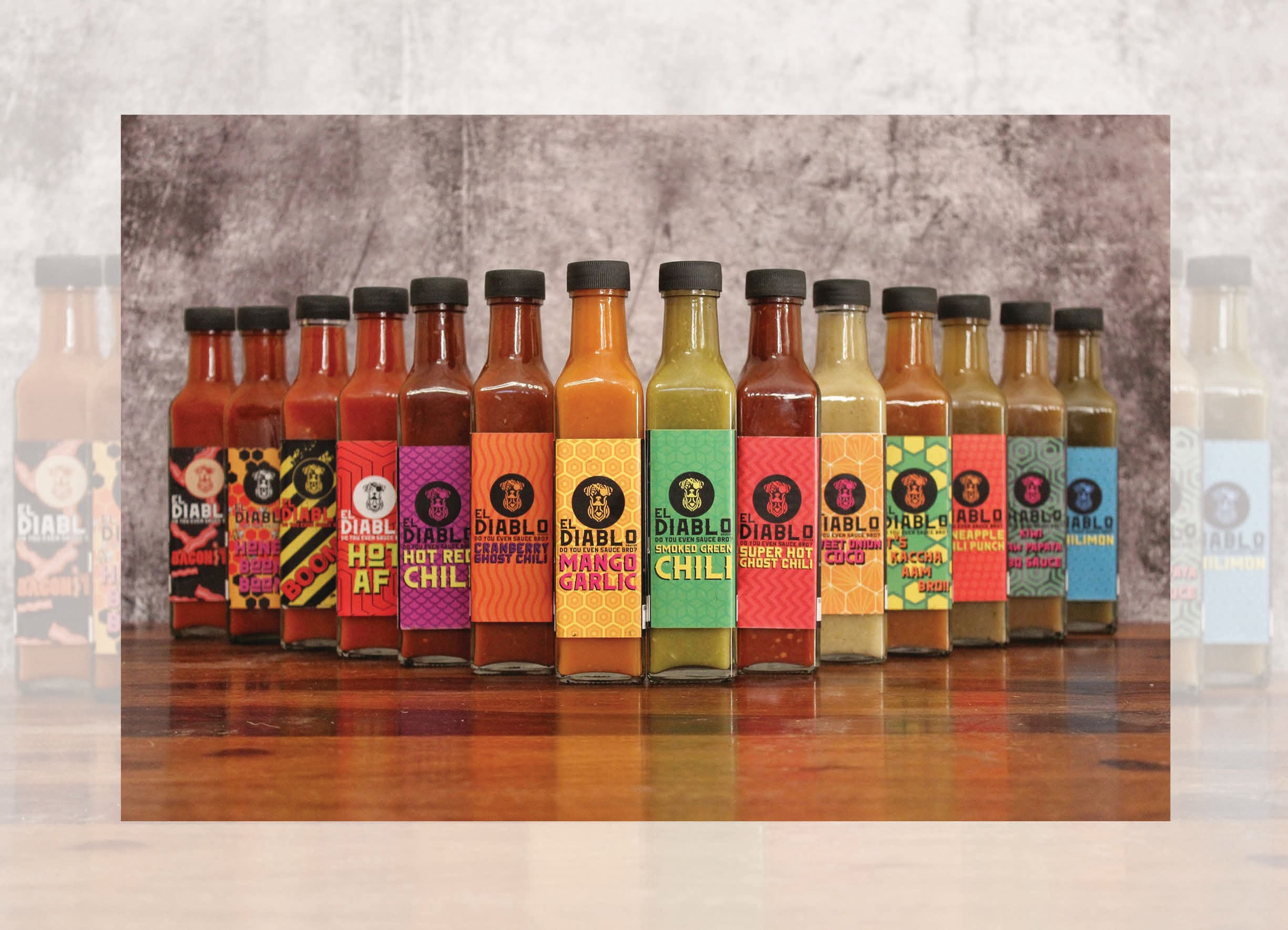 Sauce brand El Diablo has a cranberry ghost chilli sauce and a mango-garlic sauce. Sauce brand El Diablo has a cranberry ghost chilli sauce and a mango-garlic sauce.