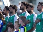 The Pakistan hockey team during a match in their Australia tour. The Pakistan hockey team during a match in their Australia tour.
