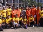 Players pose for a photo during trials for the Sanatan Premier League. Players pose for a photo during trials for the Sanatan Premier League.
