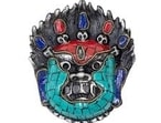 A Tibetan evil-eye mask to protect homes from ill-fortune.