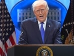 President Donald Trump speaks during a press briefing at the White House, Friday, Feb. 20, 2026, in Washington.